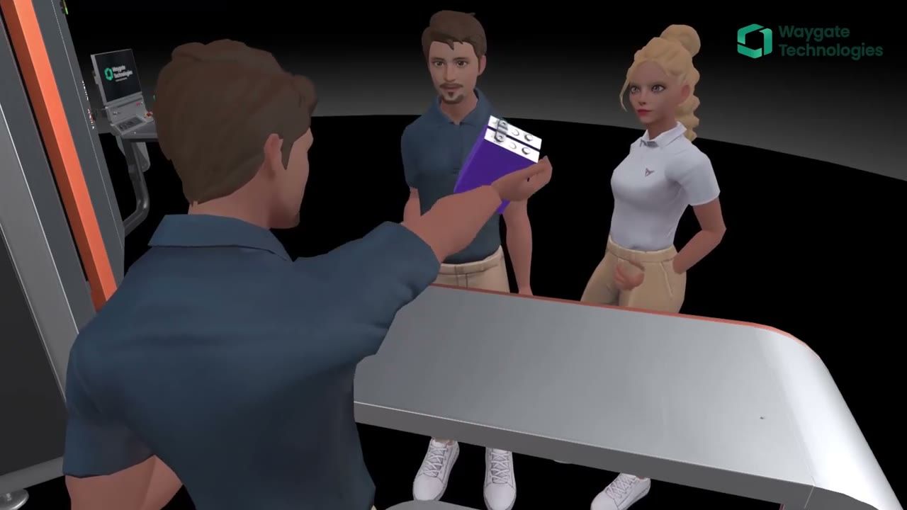 Ein Mann mit VR-Brille greift nach einem virtuellen Objekt