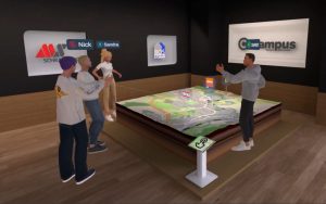 In der Virtual-Reality-Simulation können die Teilnehmer sich gegenseitig als Avatare sehen und miteinander sprechen und interagieren.